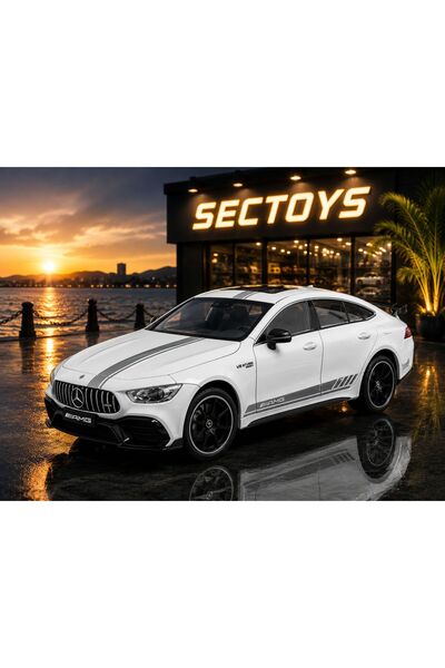 scntoys Mercedes Amg Gt63 Diecast Model Araba 1:24 Ölçek Sesli Işıklı Beyaz M...