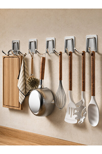 Generic 5‑Piece Kitchen Wall Hooks Set, 4.5cm × 4.5cm
