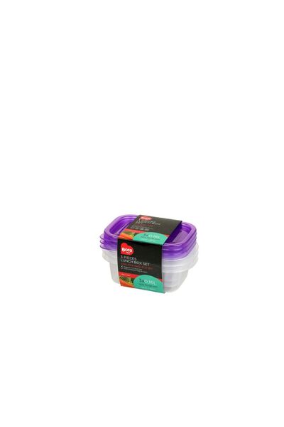 Bora Plastik Storage Container Rectangular Mini Shallow 160 ml 3-Piece Bo540