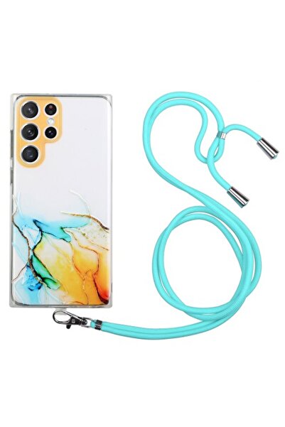 OEM Θήκη TPU Σιλικόνης με Κορδόνι Λαιμού, Μαρμάρινο Σχέδιο για Samsung Galaxy...