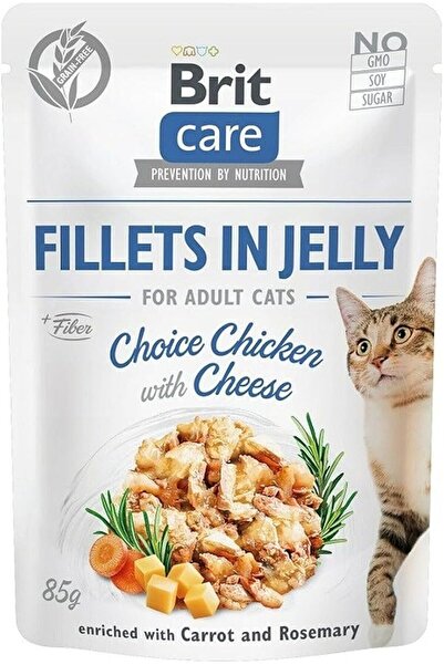 Brit Care Cat Fillets in Jelly Choice Chicken with Cheese 85g