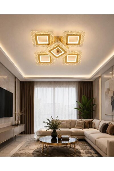 Eray Aydınlatma A016-4+1 Sarı Dimmer Kumandalı Led Avize