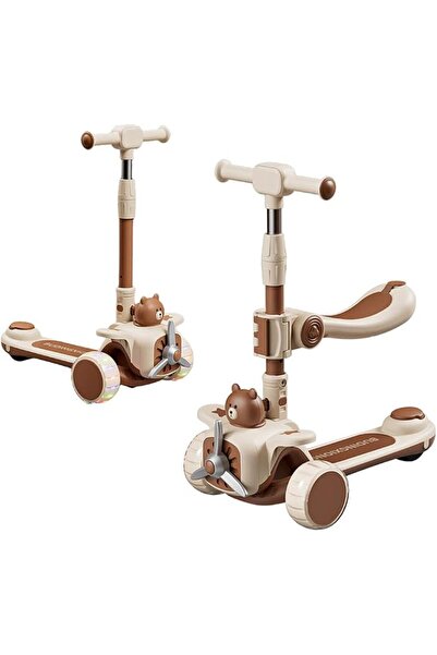 KidLe Kids Kick Scooter, 3-in-1 Scooter with Adjustable Seat, Gravity Steerin...