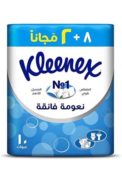 Kleenex مناديل وجه نايلون فائقة النعومة ثنائية الطبقات، عبوة تحتوي على 10 × 1...