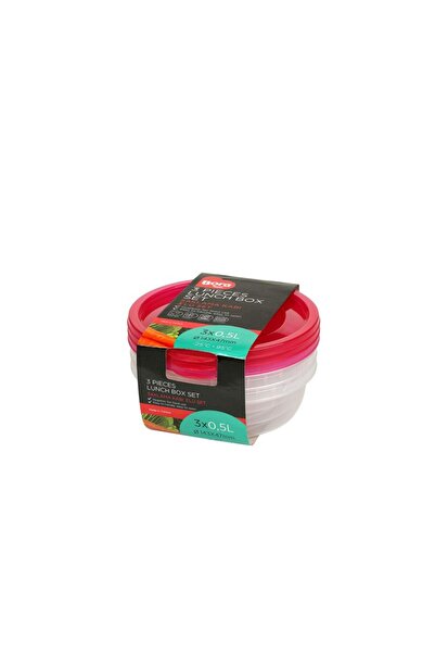 Bora Plastik Round Storage Container 140*45 500 ml Set of 3 Bo549
