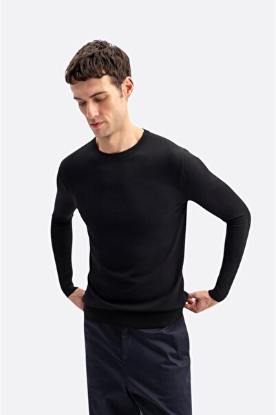 GIESTO basic™ UZUN KOL BİSİKLET YAKA SİYAH TRİKO T-SHIRT