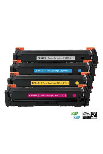 Ulm Cart Set 4 cartușe toner compatibile 203X CF540X CF541X CF542X CF543X BCY...