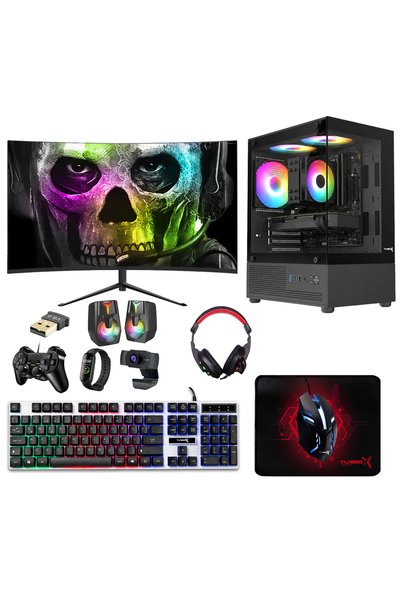 TURBOX Tx9494 Ryzen 5 5500 16GB DDR4 512GB SSD 4GB RX560 23.8 Curved Monitör ...