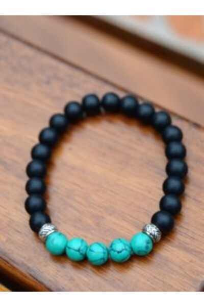 Stoneage Turquoise Natural Stone and Glass Bracelet - Multi-Colored -