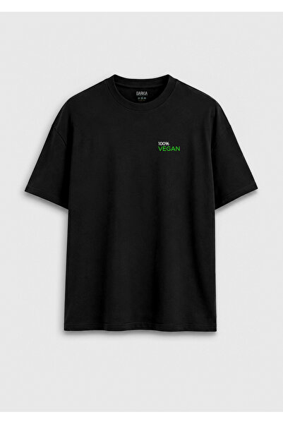 Darkia Go Vegan Zeleni Tekst Specijalni Dizajn Unisex Crna Majica
