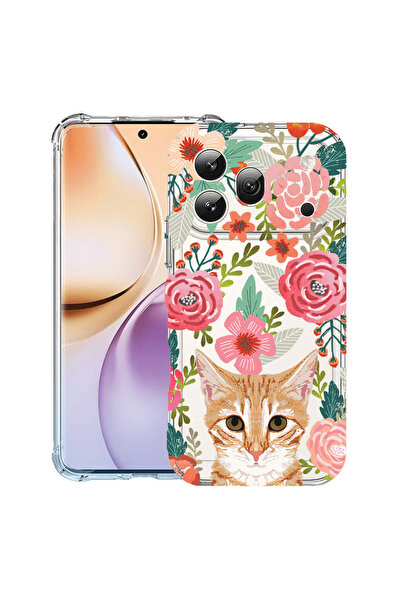 bestcase ®   Αντικραδασμική Θήκη για Honor 600 Pro, Γάτα και Λουλούδια, 31599...
