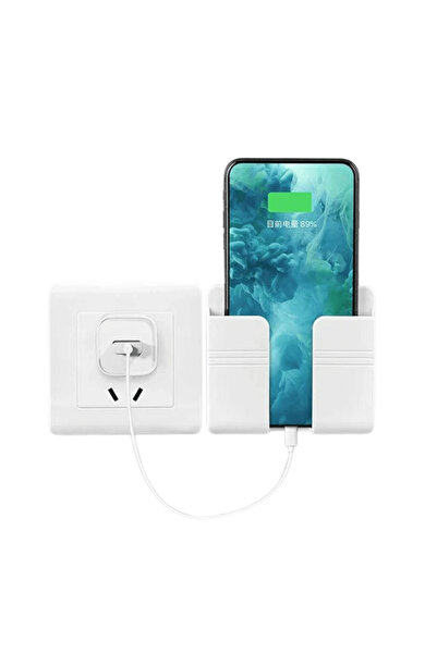 ENZ SHOP Suport autoadeziv pentru telefon sau telecomandă, alb, PVC, 8,7 x 9,...