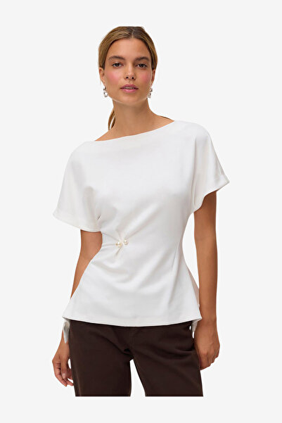 Vero Moda Women's VMMILLE Short Sleeve Detail Jersey Top