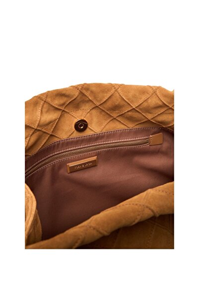 Tory Burch Geantă de damă din piele întoarsă, maro cicoare, 200 Fleming 166064