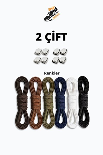 EPİK ADIM 90 cm Metal Clip-On Elastic Laces |   2 Pairs