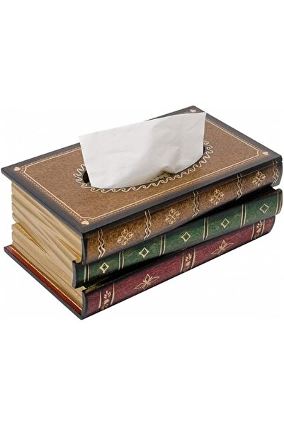 Goodern حامل مناديل خشبي أنيق بتصميم كتاب عتيق، موزع مناديل ورقية مبتكر
