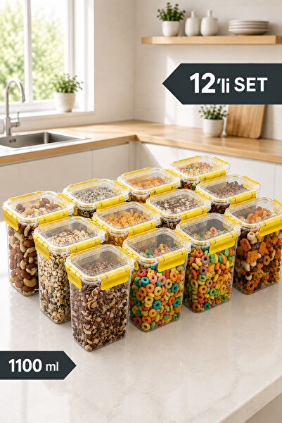 Soft Chef 12'li Sızdırmaz Silikon Contalı Kilitli Saklama Kabı Seti Erzak Bak...