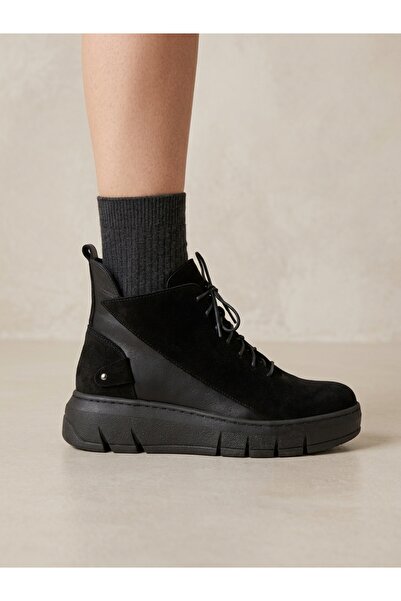 MARCO ROCCO Genuine Leather Suede Lace-Up Zippered Boots Women's Shoes