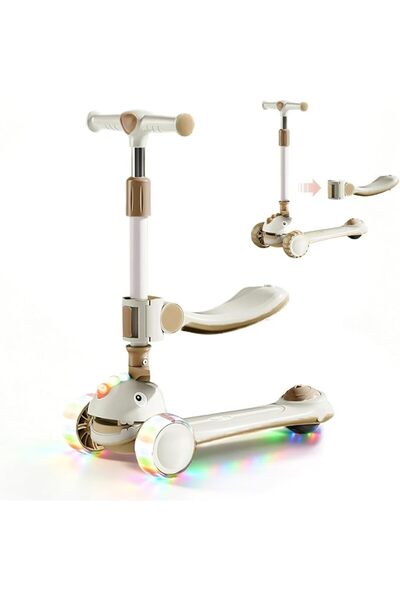 Sharpdo acc SHARPDO Kids Kick Scooter, with Removable Seat, Handle and Flashi...