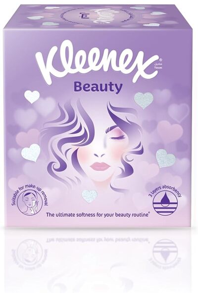 Kleenex مناديل وجه مكعبة للجمال ثلاثية الطبقات 50 ورقة