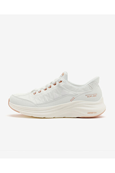 SKECHERS حذاء رياضي نسائي من CONTOUR FOAM باللون الأبيض/الوردي/الذهبي 150413 ...