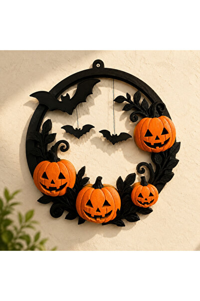 Genel Markalar 🎃 Halloween Balkabaklı Dekoratif Duvar Süsü 3D