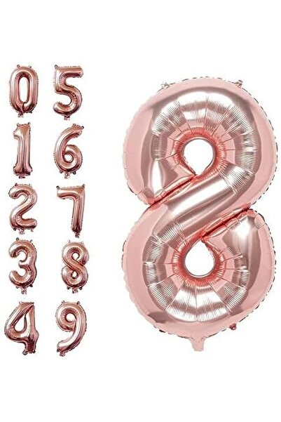 Generic 40 Inch Rose Gold Digit Helium Foil Birthday Party Balloons Number 8