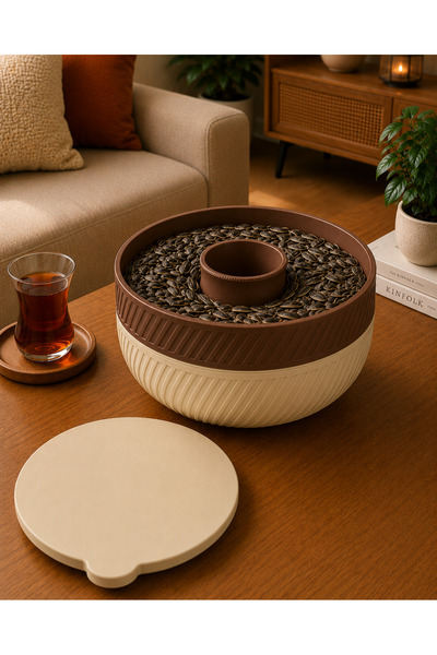 Smug Design 3D Pistachio Pratik Çöp Hazneli Çerezlik Kase
