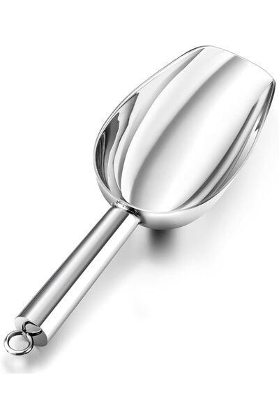 GENERAL E-far 6 Ounce Stainless Steel Ice Scoop, Utility Metal Ice Scooper fo...