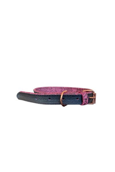 Exo Zgardă din piele Monserra, Negru/Roz, 20 mm x 45 cm
