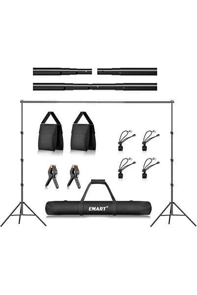 Emart حامل خلفية للتصوير 6.5×10 قدم (ارتفاع × عرض)، حامل خلفية للصور مع قاعدة...