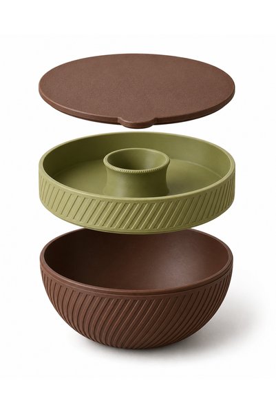Smug Design 3D Pistachio Pratik Çöp Hazneli Çerezlik Kase