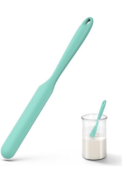 Yelajoy 9in Skinny Silicone Jar Spatula – Heat-Resistant Narrow Spurtle for S...