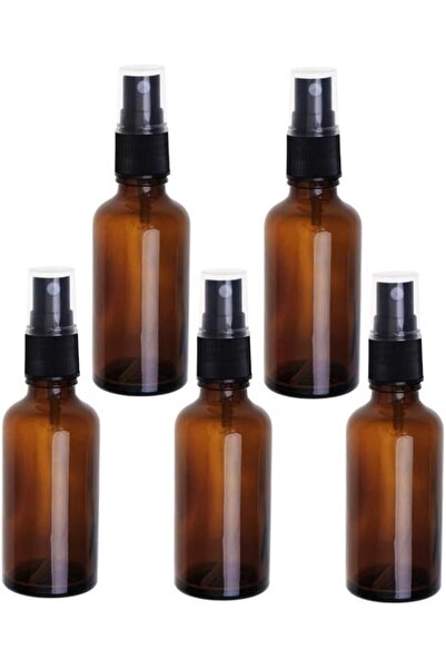 HEMOBLLO Amber Glass Spray Bottles : 5Pcs 50ml Refillable Spray Bottle Empty ...