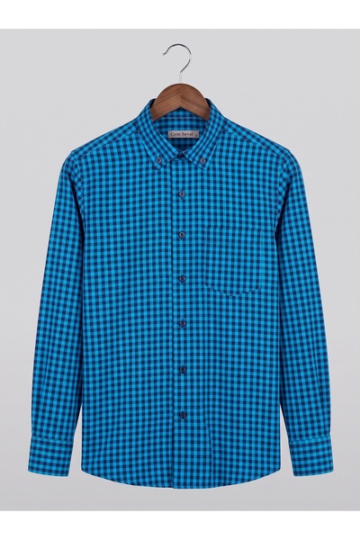 secret touch Men's Classic Loose Fit Long Sleeve Checkered Dad Shirt with Poc...