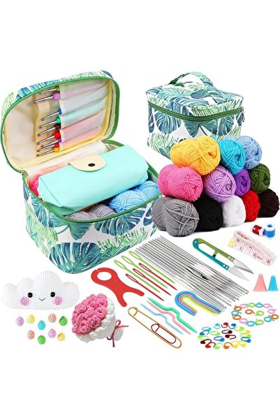 GENERAL Felirzavy Crochet Kit 88Pcs with 12 Knitting Wool for Beginners Croch...