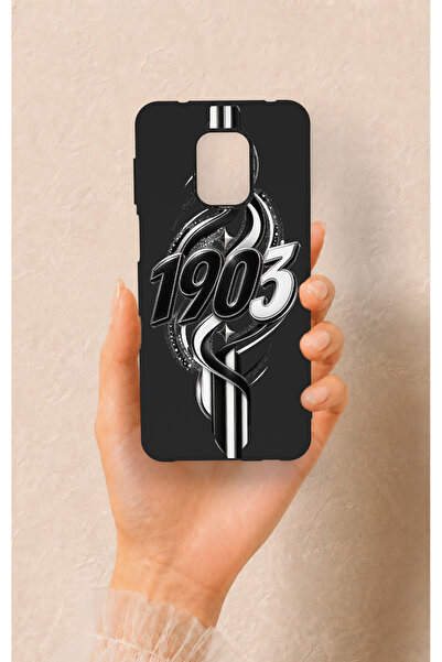 Vip Case Redmi Note 9 Pro 9S Uyumlu Siyah Beyaz Sarmaşık Desenli Silikon Kılıf