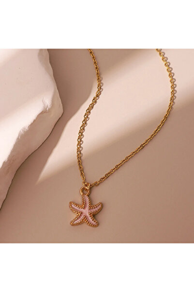 Peach Jewelry Peach Jewerly Μενταγιόν Αστερίας Από Ανοξείδωτο Ατσάλι 304 Ροζ