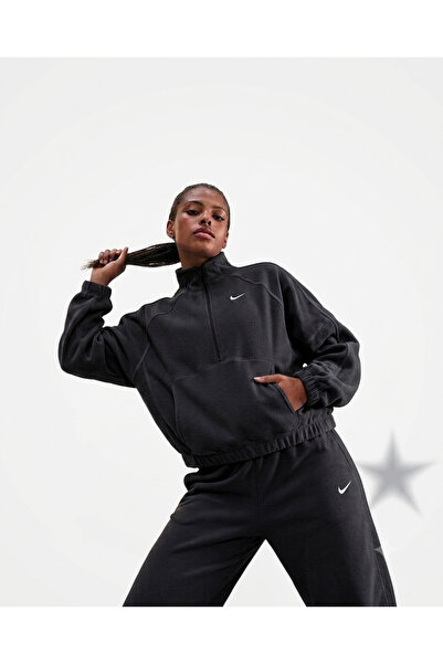 Nike One Kadın Therma-FIT Yarım Fermuarlı polar Üst sweatshirt