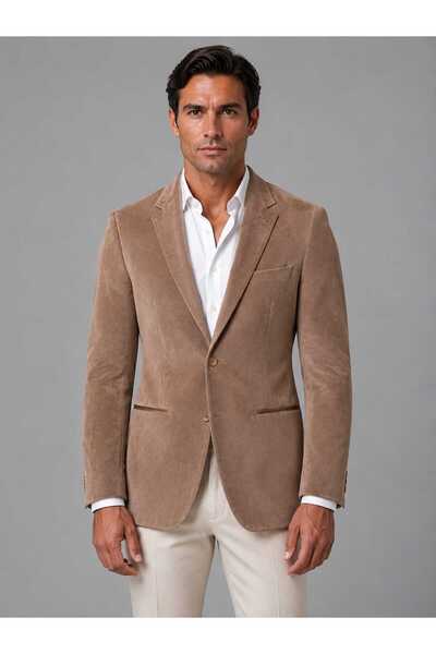 Cambridge SlimFit %80 koton %20 viskoz Kadife Tek Ceket Beden:50