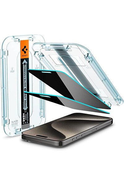 Spigen Caseology واقي شاشة سبيجن GLAStR EZ FIT [PRIVACY 2 Pack] مصمم لهاتف آي...
