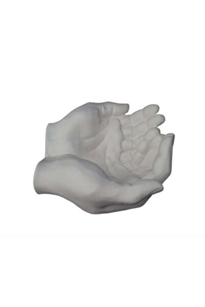 Handmade Ghiveci decorativ ArtFelea în formă de mâini - din ciment alb, dimen...