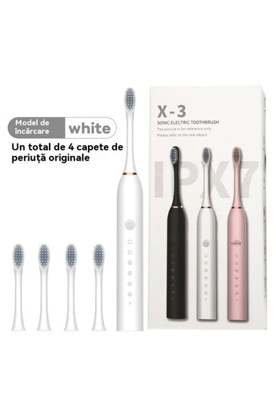 OneStore Periuță de dinți electrică cu ultrasunete reîncărcabilă pentru adulți – Ideală pentru călătorii
