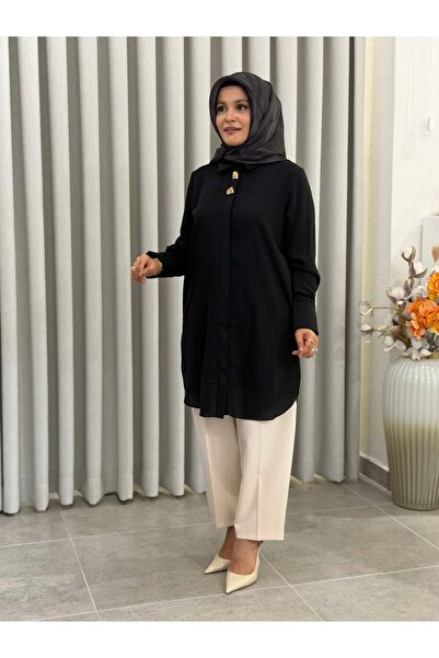 Armine TREND KREP GÖMLEK SİYAH