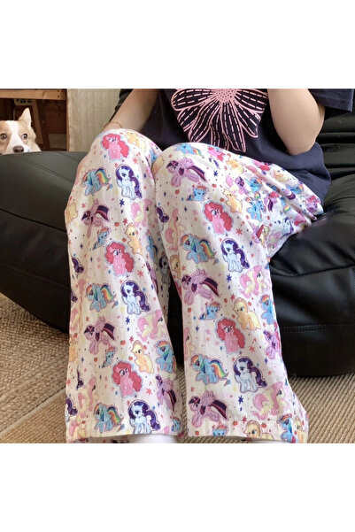 1blood Unicorn Pony Baskılı Oversize Pijama Altı