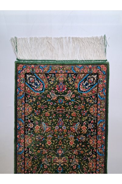 MEVLANA BAZAAR ميدالية تقليدية منقوشة باللون الأخضر / الحرير - 30x90 سم