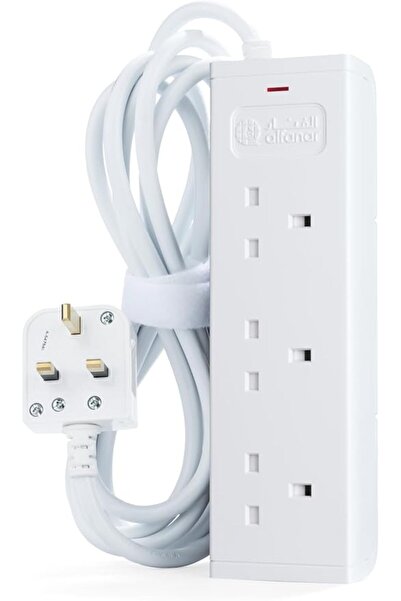 Alfanar 13a cord extension 3 sockets 5 meters with overload protection for mo...