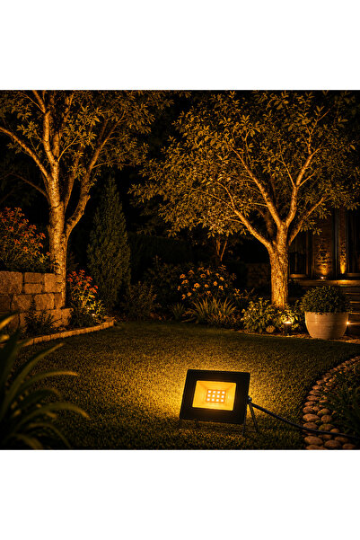 Kuzey AMBER RENK MİNİ LED PROJEKTÖR 10 WATT IP20 11X9 CM AMBER LED IŞIK 220 V...