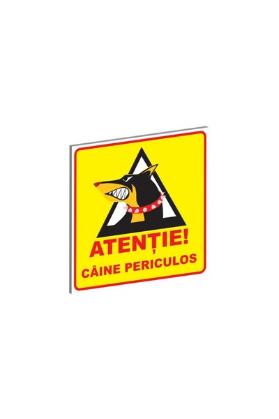 Exo Placă PVC  "Câine Periculos " 15 x 15 cm (Tip 5)