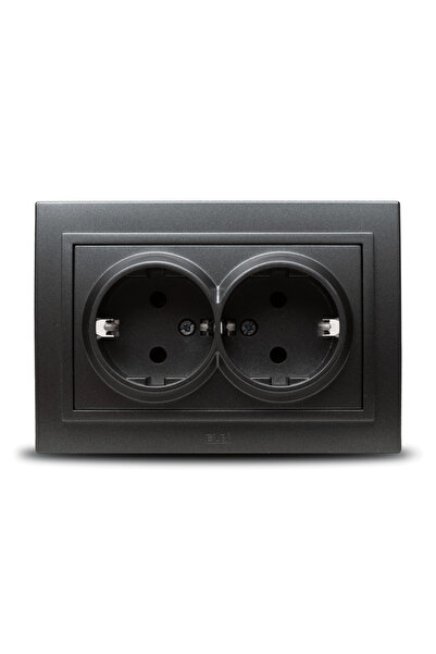 ELBİ Double schuko 16a fume zena socket - elbi, multicolor
